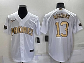 San Diego Padres #13 Manny Machado White 2022 All Star Stitched Cool Base Nike Jersey,baseball caps,new era cap wholesale,wholesale hats